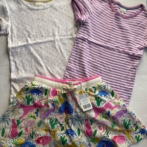 Mini Biden 9 10 jungle skort stripe dot pointelle tees set lot outfit